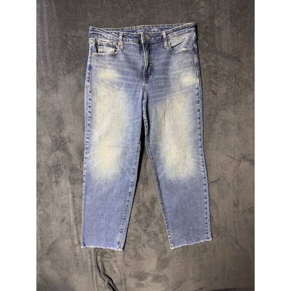 Old Navy Women's Size 14 Blue OG Loose Low Rise Medium Wash Stretch Denim Jeans - Picture 1 of 6